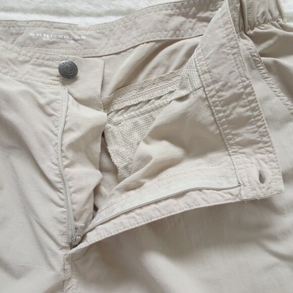 Columbia Men's PFG Convertible Pants 42x30 Omni-Shade Tan Performance Fishing - Picture 9 of 12